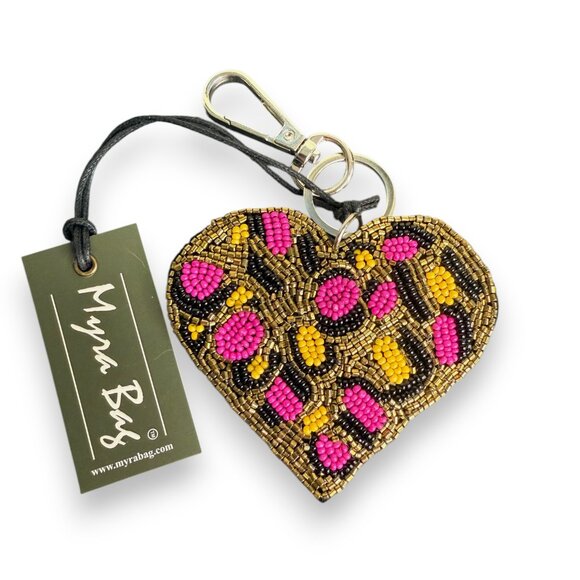 Myra "Love Praire" Glass Bead Bag Charm Key Fob - New - Picture 1 of 6